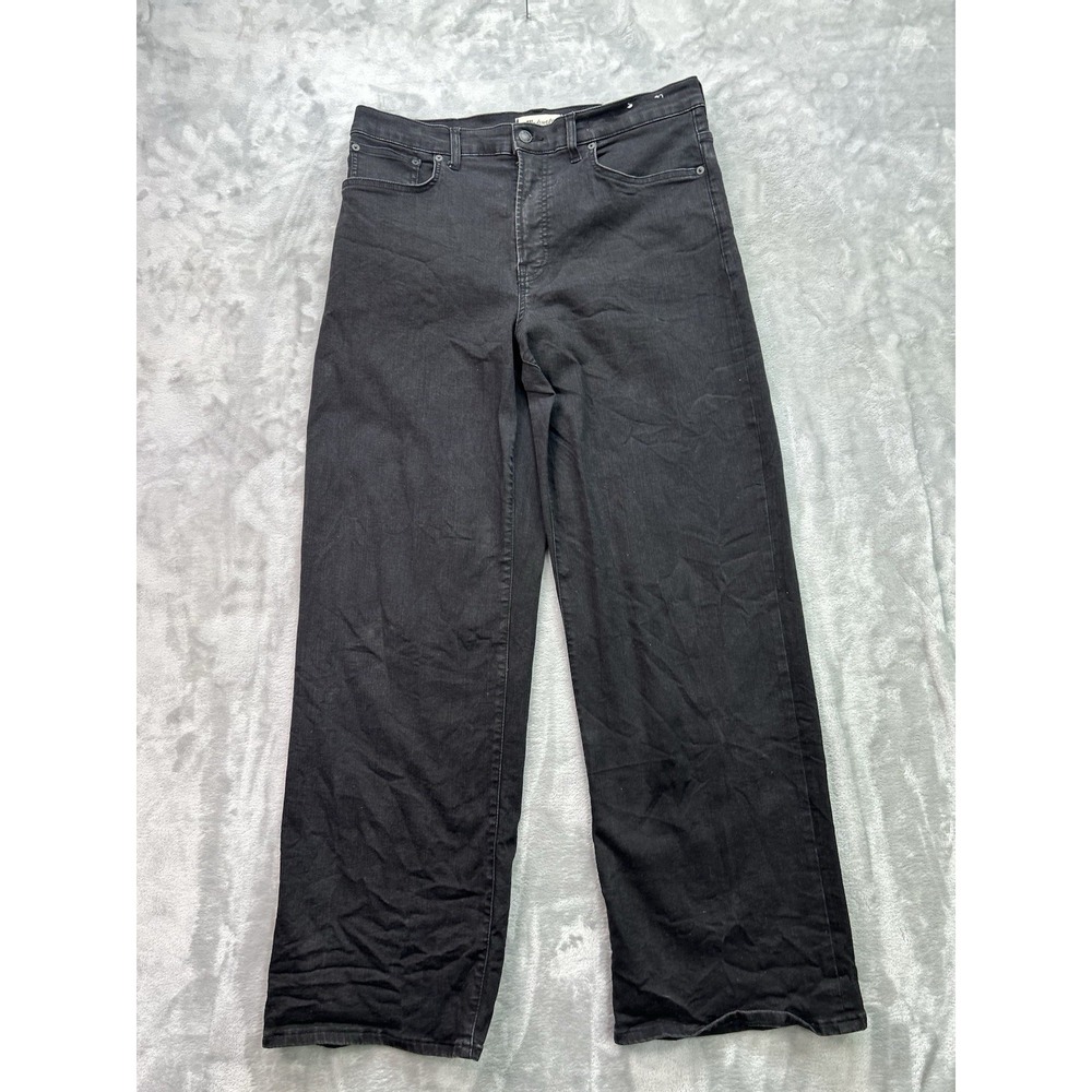 Madewell High Rise Perfect Vintage Wide Leg Jeans Faded Black Womens 31 Boho